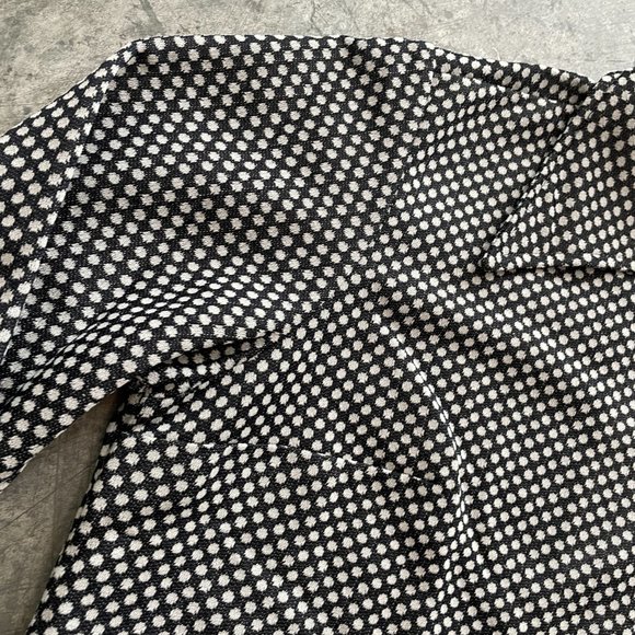 Vintage 60s 70s Bradley Black White Polka Dot Retro Button Up Shirt Medium - Picture 3 of 9